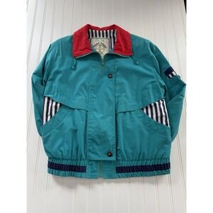 Vintage 80s 90s Izzi Spirit Jacket Women's Small Teal Colorblock